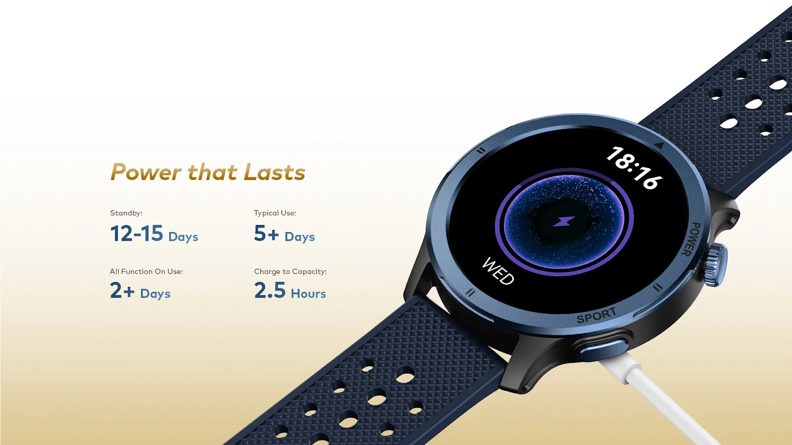 Fit O45 1.39" Metallic Bezel Breathable Straps IP68 100+ Sports - Image 4