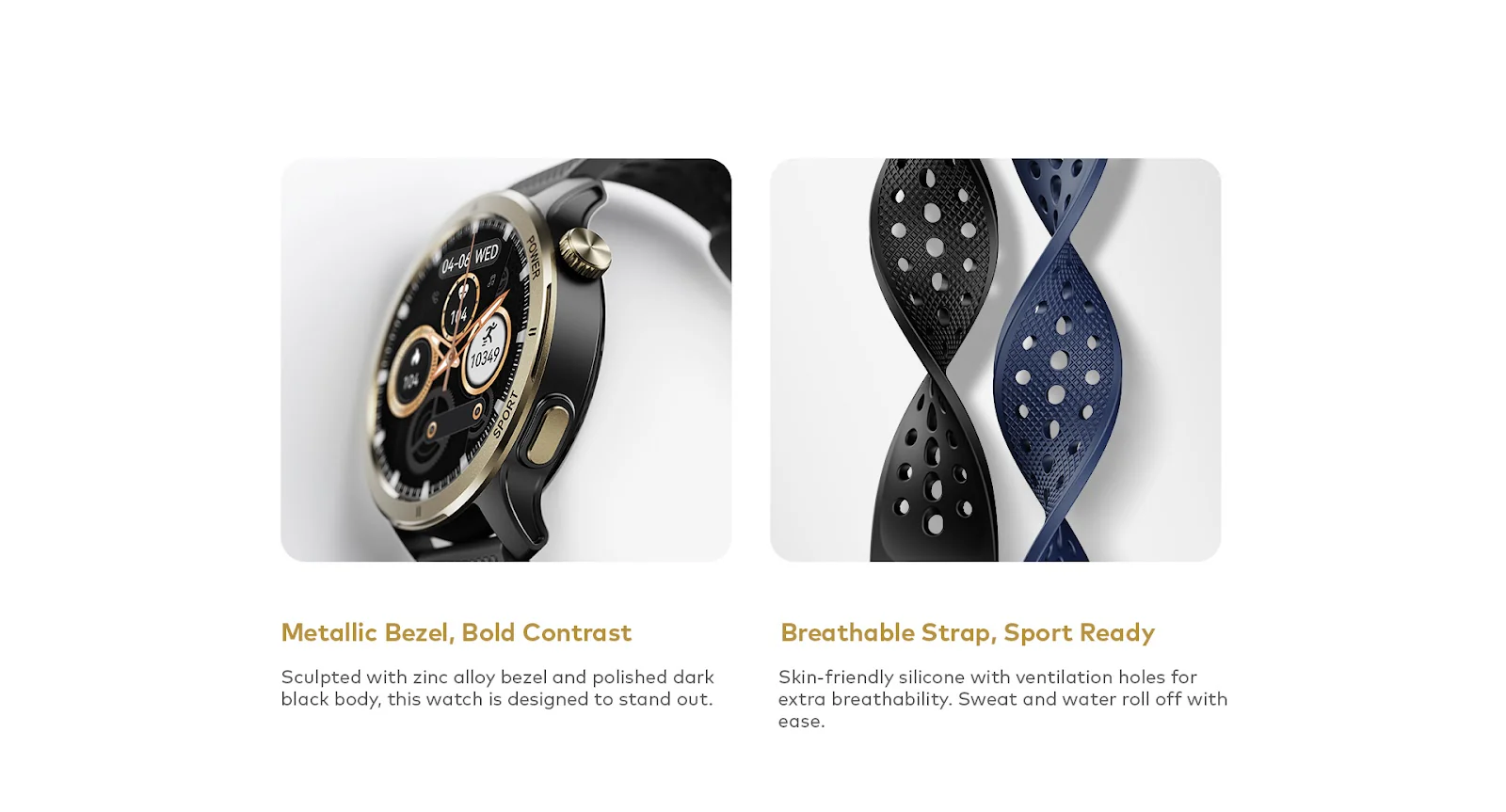 Fit O45 1.39" Metallic Bezel Breathable Straps IP68 100+ Sports - Image 5