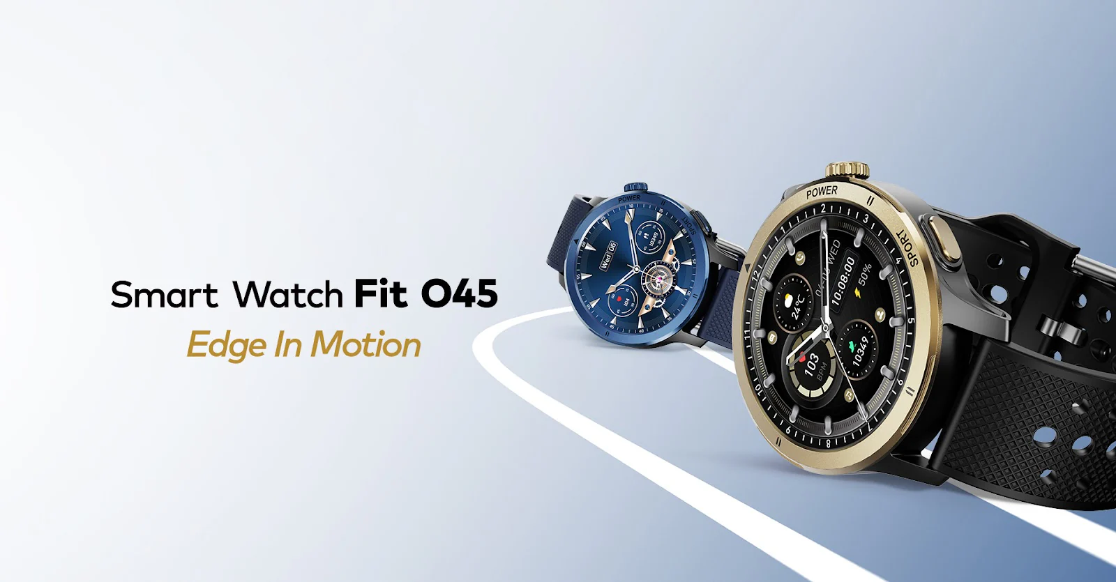 Fit O45 1.39" Metallic Bezel Breathable Straps IP68 100+ Sports - Image 6